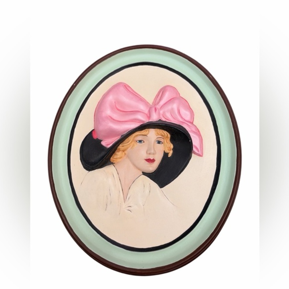 Vintage 197? Duncan Ceramic Products Inc. Lady Wall Plaque